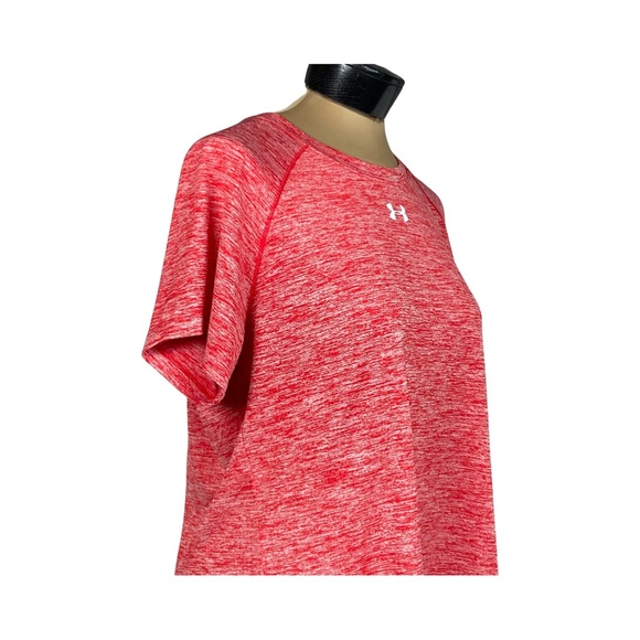 Under Armour Womens Twisted Tech Locker Tee In Space Dyed Red Size L - Picture 8 of 13